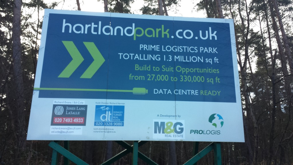 Hartland Park near Fleet, Hart District, Hampshire, warehouse development not started