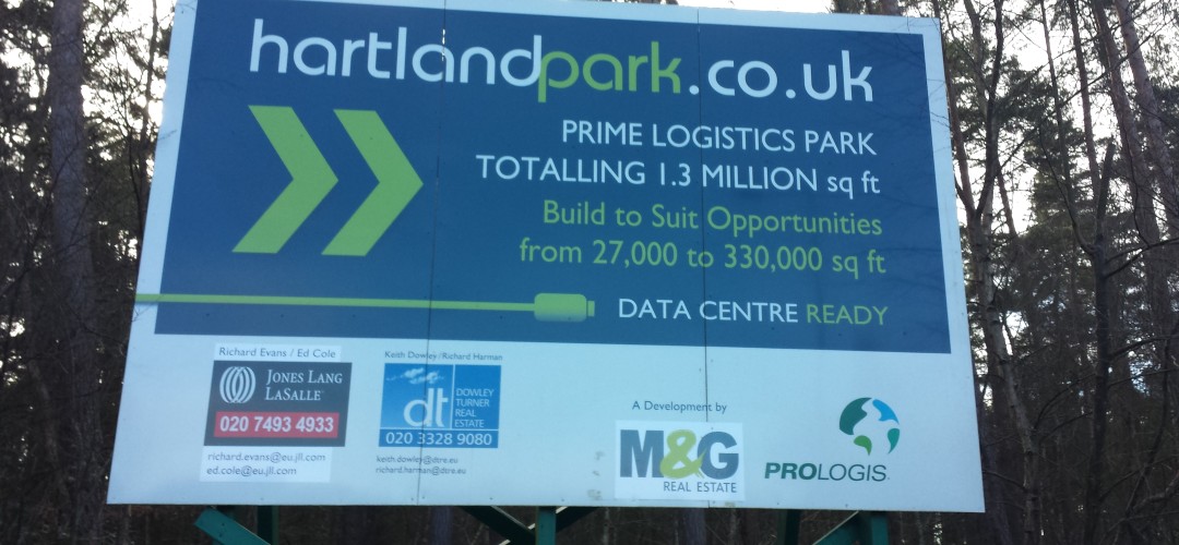 Hartland Park (Pyestock) near Fleet, Hart District, Hampshire, warehouse development not started