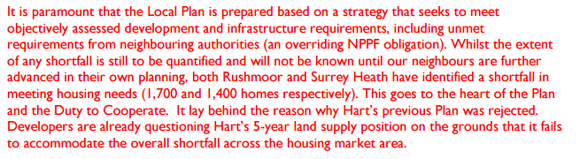 Hart District acts as sink for 3,100 houses from Surrey Heath and Rushmoor