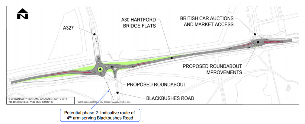 A30-A327-Blackbushes Road Junction Improvements