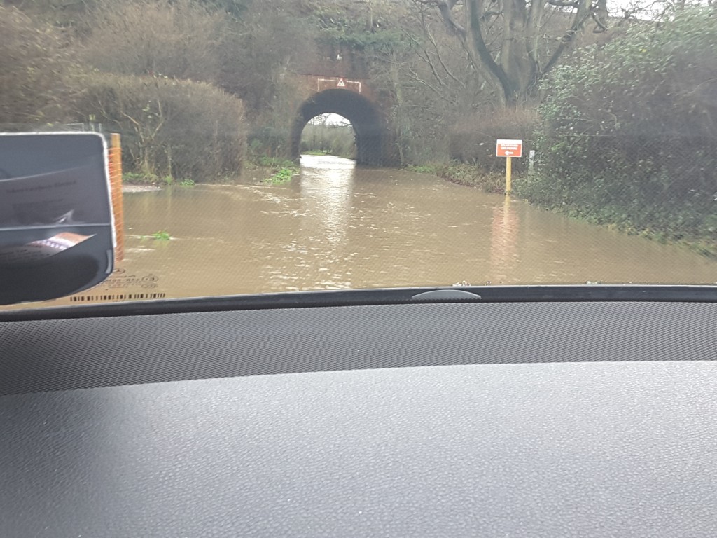 Flood Taplins Farm Road Winchfield 3 January 2016.