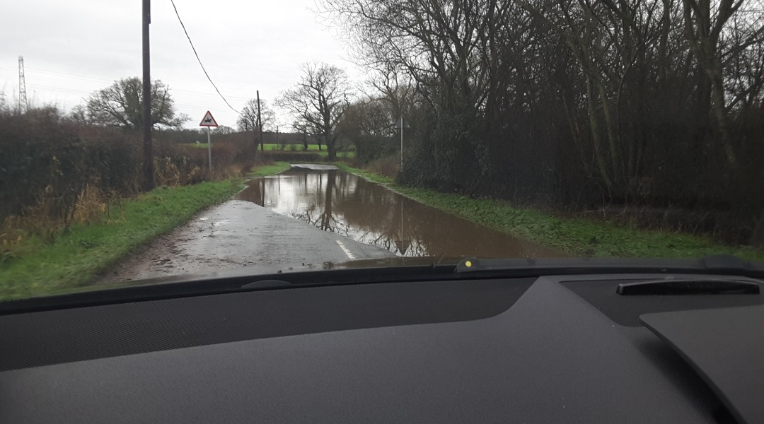 Flood Station Road Winchfield 3 January 2016