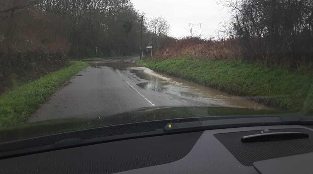 Flood Station Road Winchfield 3 January 2016.