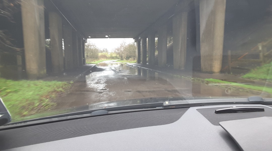 Flood Potbridge Road Winchfield 3 January 2016.