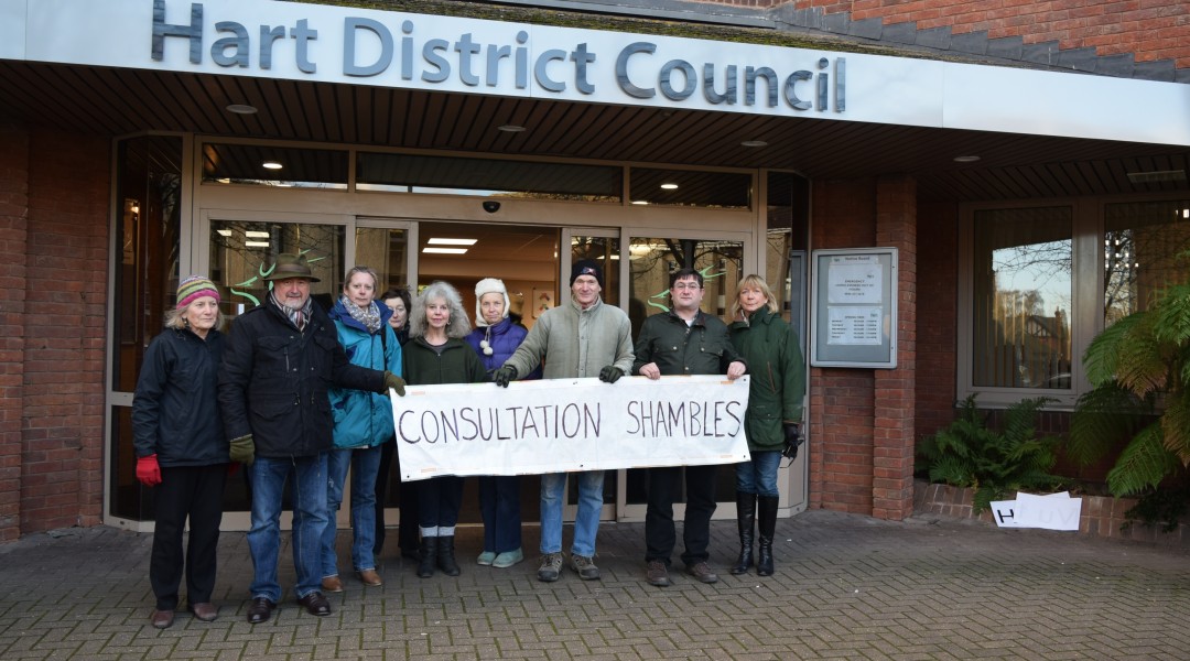 Protest at Hart Council's Offices about the omnishambles Consultation