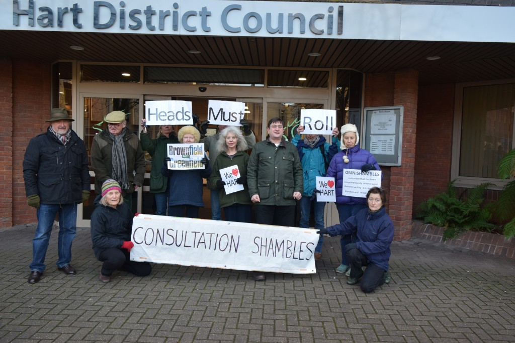Protest at Hart Council's Offices about the omnishambles Consultation.