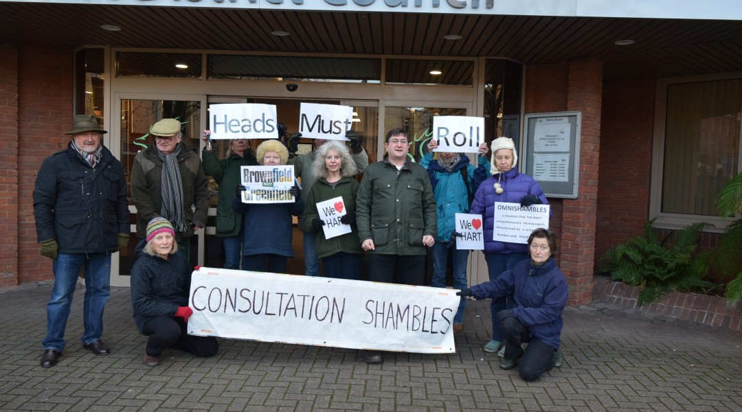 Protest at Hart Council's Offices about the consultation fiasco
