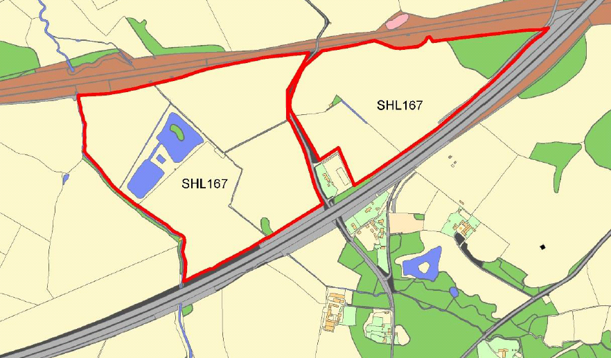SHL167 SHLAA Map - Beggars Corner, Winchfield, Hart District, Hampshire