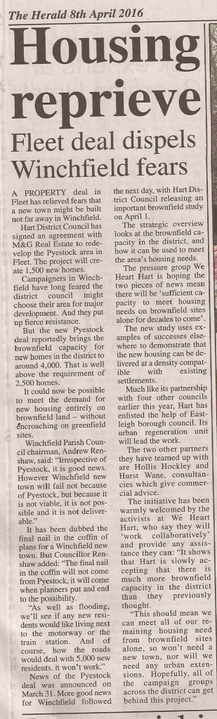 Hook Herald 8 April 2016 Housing Reprieve