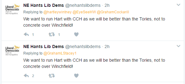 NE Hants Lib Dems statement about Winchfield