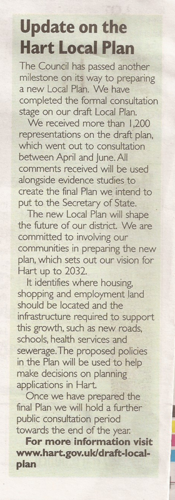 Hart News Local Plan update
