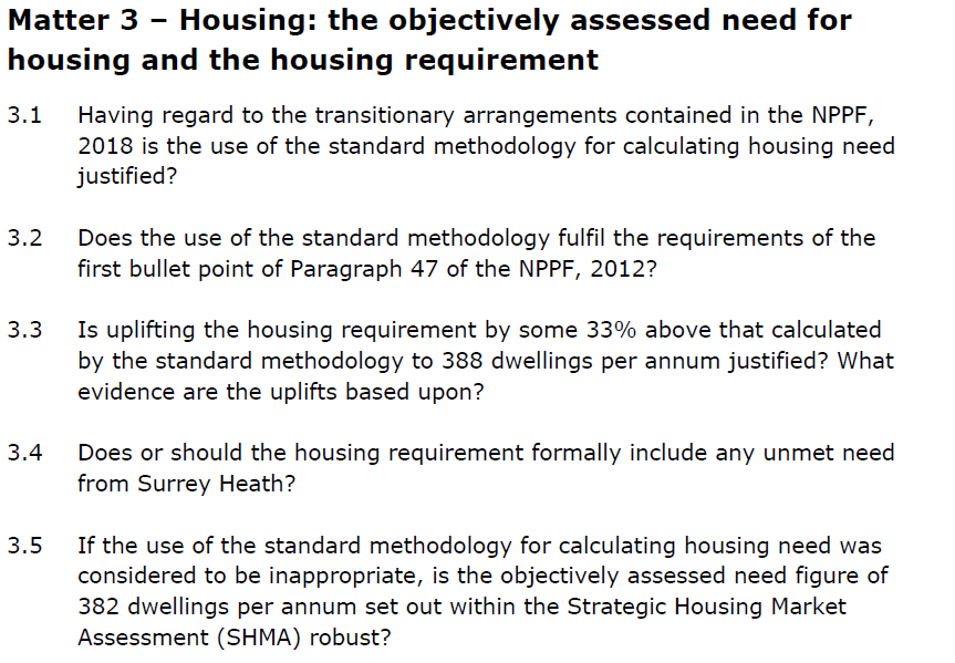 Hart Local Plan Examination Matter 3 - Housing Need and Requirement