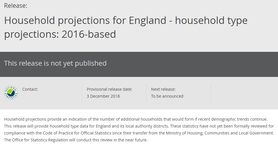 ONS Household type projections December 2018
