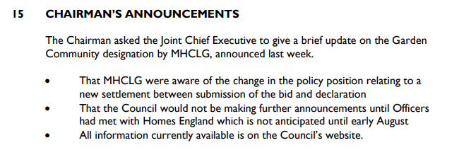Winchfield fights back: Chairman Announcement MHCLG kept informed