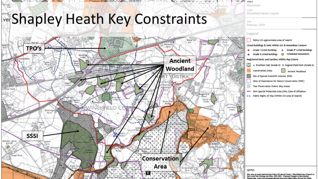 Shapley Heath Garden Village Key constraints Natural.