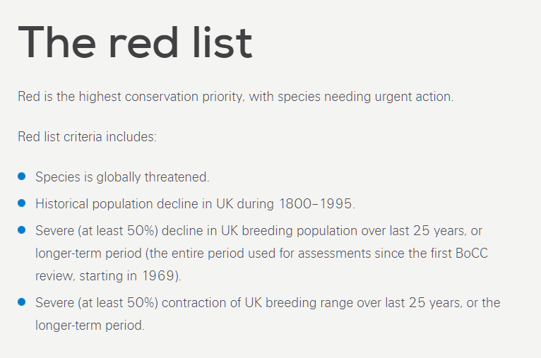 Shapley Heath Endangers Red List Birds