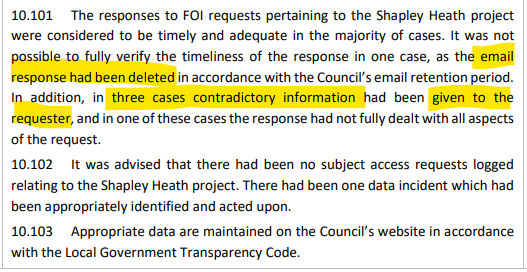 FOI Responses gave Contradictory Information