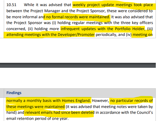 Shapley Heath Audit Report: No formal records of meetings
