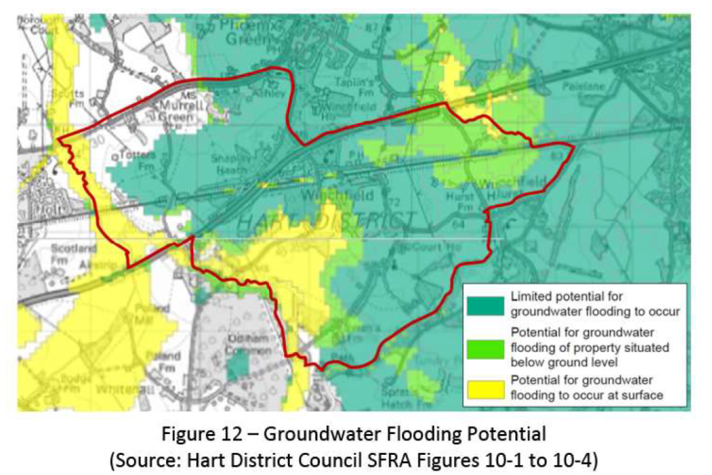 Shapley Heath Flood Risk Study Figure 12 Groundwater Flood Risk